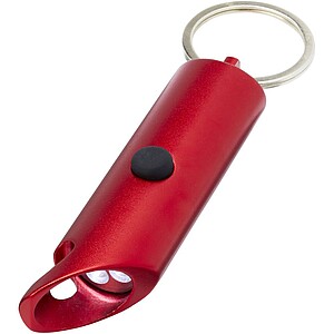 Přívěšek na klíče s otvírákem a světýlkem, červený - klíčenky s potiskem