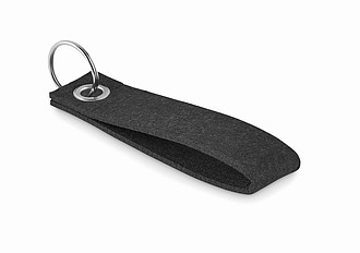 Přívěšek na klíče z RPET plsti, tvar poutka, černý