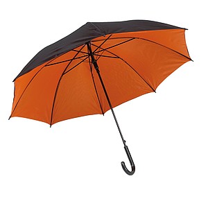 RICHTER Klasický automatický deštník s černou venkovní stranou a oranžovým vnitřkem