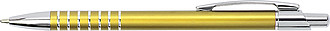 SERAK Kovové kuličkové pero se stříbrnými detaily, modrá náplň, žluté