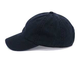 Šestipanelová bavlněná čepice s přezkou, černá