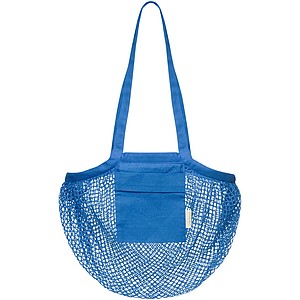 Síťovaná nákupní taška z organické bavlny, modrá