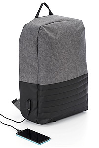 SKIROS Dvoubarevný batoh na notebook s ochranou proti krádeži. Černá/šedá
