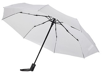Skládací deštník, automatické otvírání i zavírání, bílá