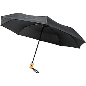 Skládací deštník s automatickým otevíráním, průměr 98cm, černá - ekologické reklamní předměty