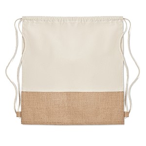 Stahovací batoh z bavlny s prvky z juty