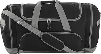 TUVALU Sportovní a cestovní taška s popruhem přes rameno, černá