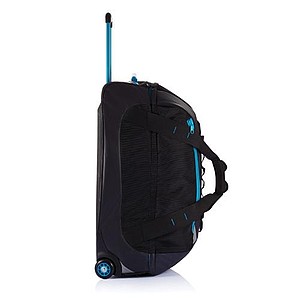 Velká cestovní taška na kolečkách, černá, modrá