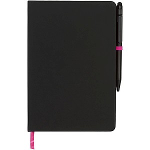 Zápisník Medium noir edge, černá/růžová